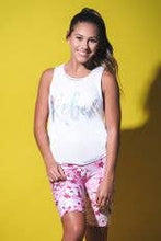 Load image into Gallery viewer, Twist & Tie Tank in White and Rainbow Hologram